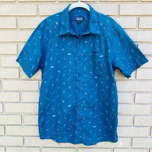 Patagonia Organic Cotton Men’s Short Sleeve Button Up Shirt Size Medium